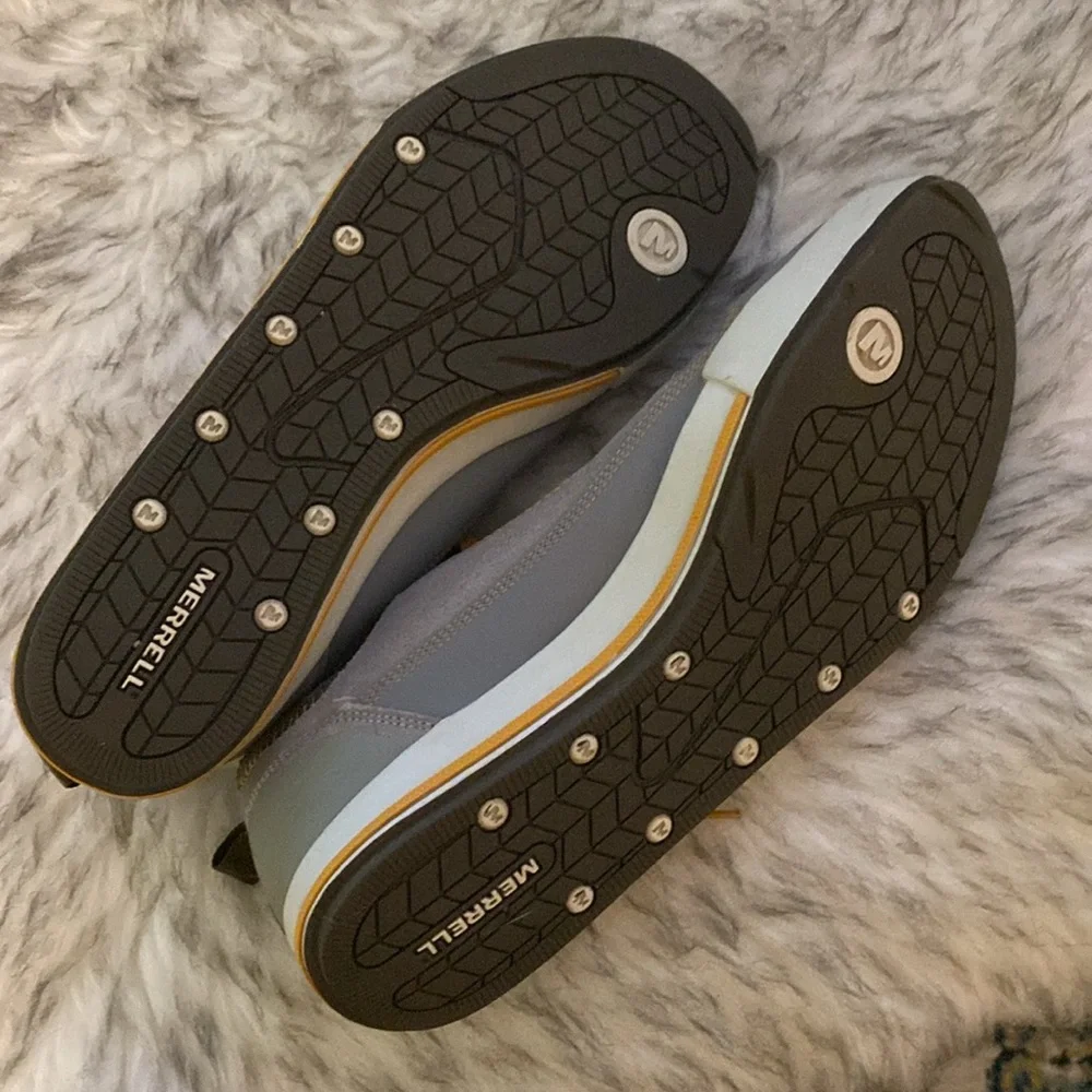 Merrell Gray with Mustard Accent Low-Top Sneakers